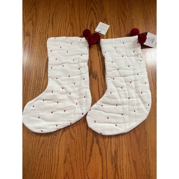Hearth and Hand Red Star Stockings - Set of 2 - NWT - Picture 3 of 5